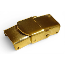 Zapięcie zatrzaskowe 10x2mm. Stal nierdzewna. Do rzemieni. Kolor ZŁOTY. IZ099