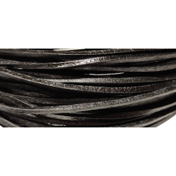 Rzemień rzemyk płaski skórzany czarny 2,5x2,5mm skóra