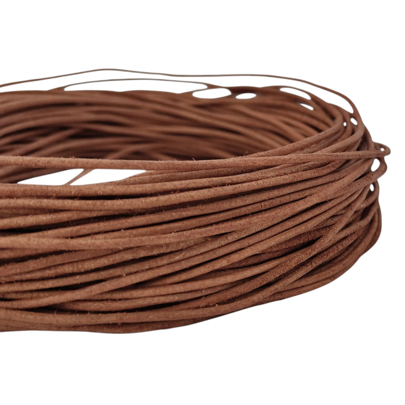 Rzemień 2 mm okrągły nielakierowany TAN NATURALNY