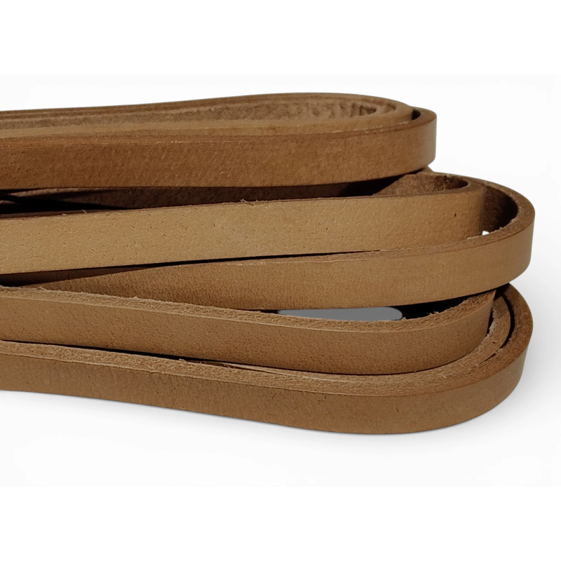 Rzemień rzemyk płaski skórzany naturalny 13x4mm NATURALNY