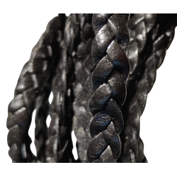 Rzemień PLECIONY PŁASKI 10x3mm CZARNY
