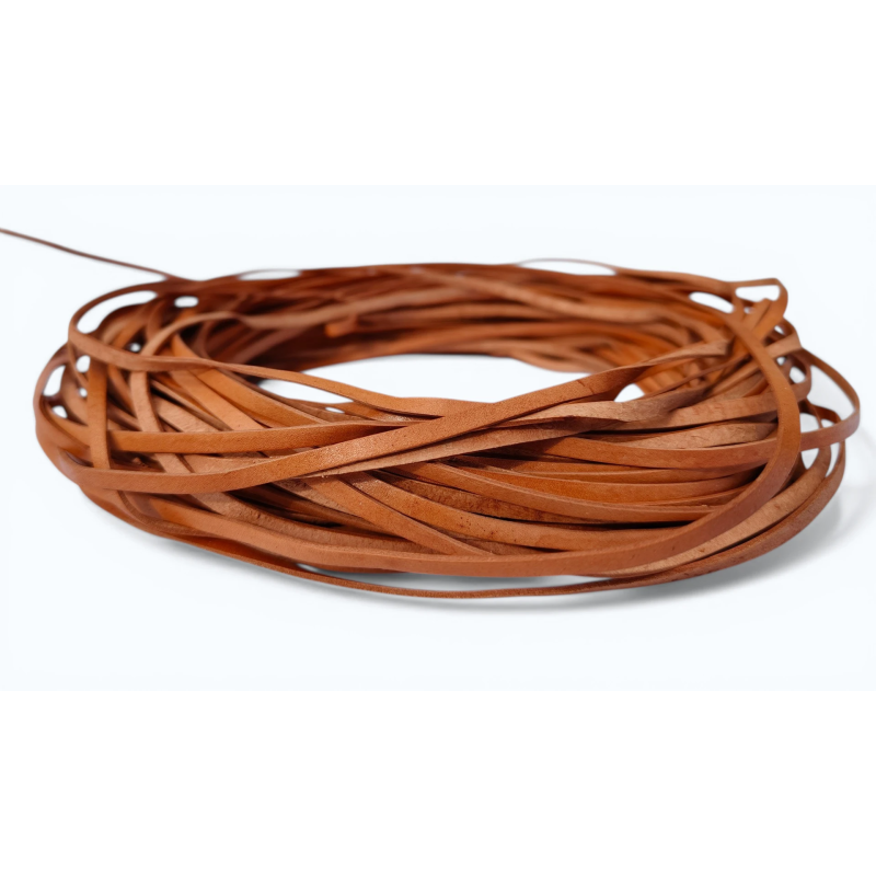 HURT Rzemień 3x1,2mm  TAN NATURALNY 25m płaski licowy skóra