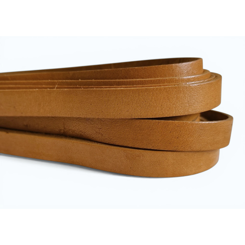 Rzemień rzemyk płaski skórzany naturalny 10x2mm TAN