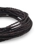 HURT Rzemień 6mm PLECIONY 8-żyłowy CIEMNY BRĄZ VINTAGE 25m skórzany naturalny