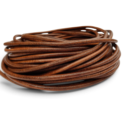 Rzemień 6mm okrągły naturalny JASNY VINTAGE