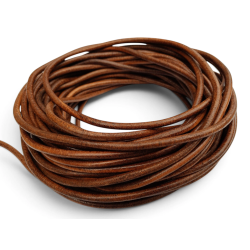 HURT 25m Rzemień 6mm okrągły JASNY VINTAGE skórzany