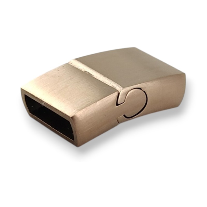 Magnetyczne zapięcie do rzemieni 10x3mm. Stal nierdzewna. Kolor RÓŻOWE ZŁOTO. MATOWE. IZ095