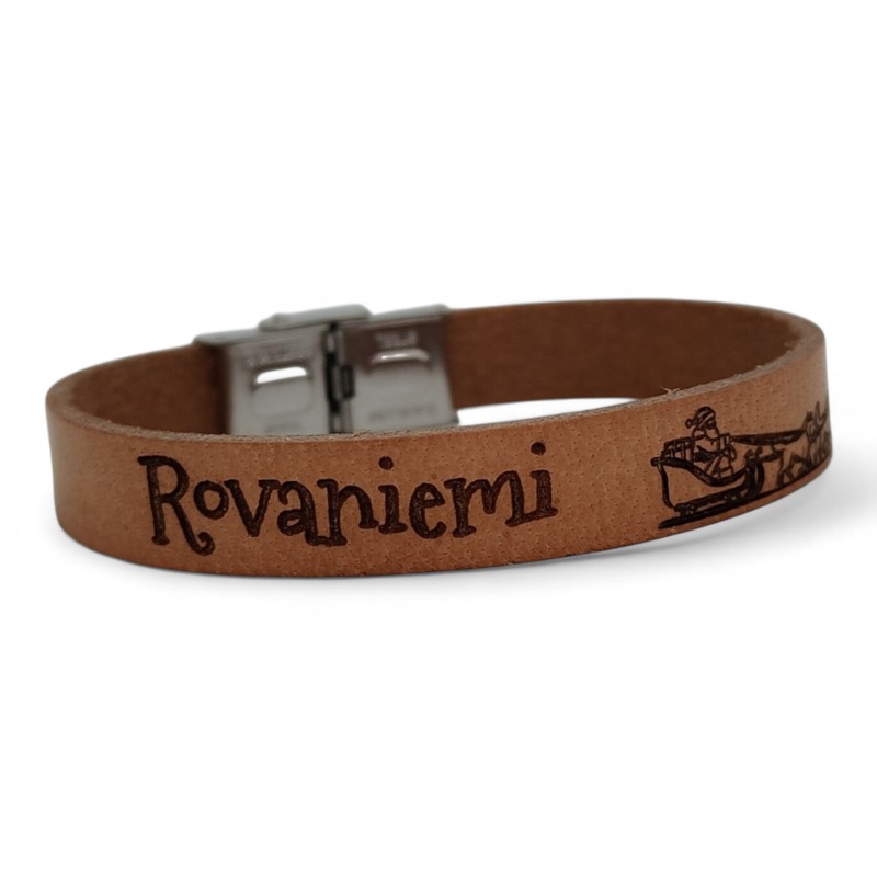 50 szt. skórzanych bransoletek z grawerem laserowym. Zapięcie w kolorze srebrnym.B01