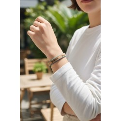 30 szt. bransoletek korkowych  z grawerem laserowym. Zapięcie w kolorze czarnym. B09